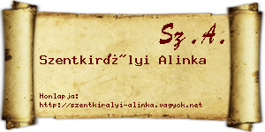 Szentkirályi Alinka névjegykártya